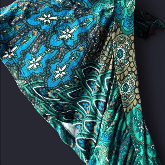 Apt. 9 Teal Paisley V-Neck Flutter Sleeve Tunic - Picture 4 of 7